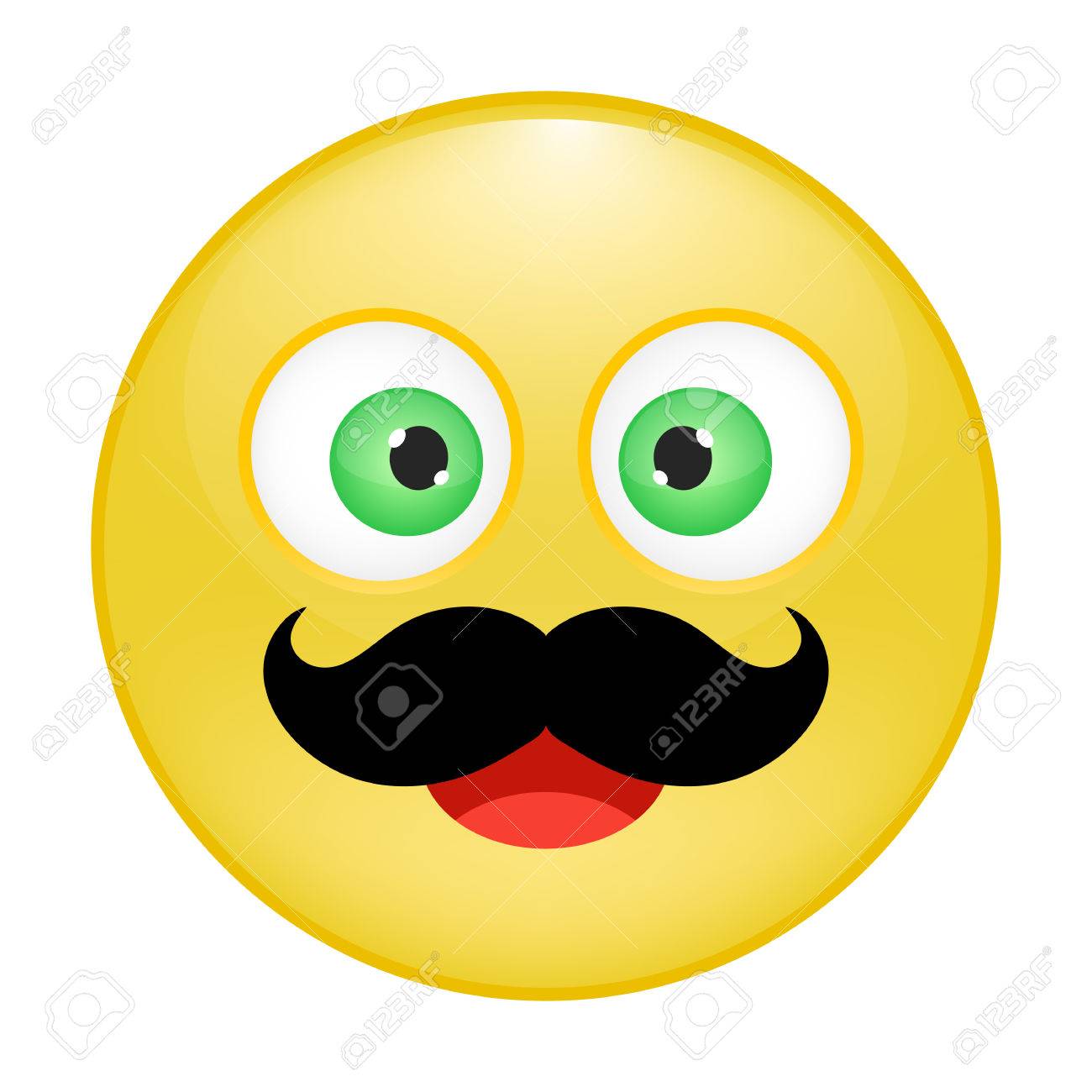 1300x1300 Yellow Cheerful Emoticon With Big Eyes, Smile Royalty Free