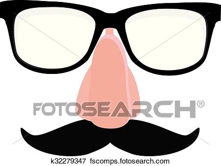 450x339 Clip Art Of Disguise Glasses, Nose And Mustache K32279347