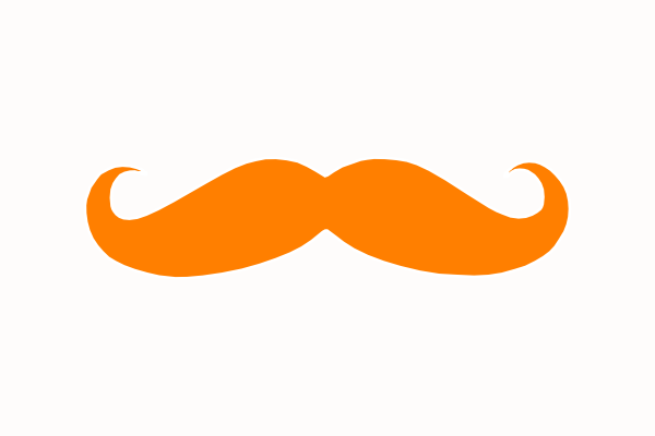 600x400 Orange Mustache Clip Art