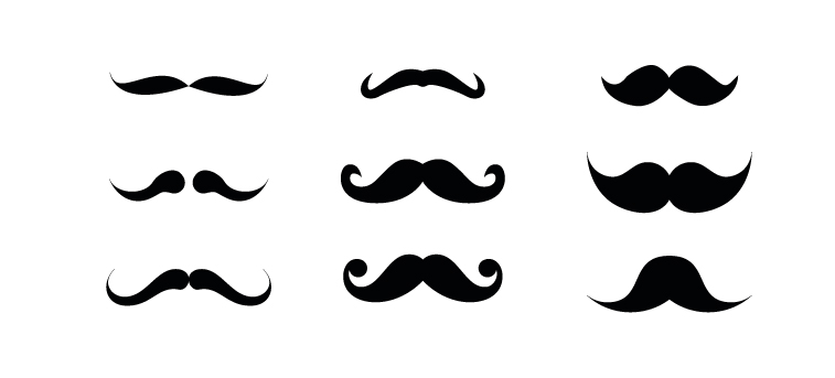 757x343 Mustache Vector Free