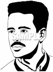 222x300 Black And White Silhouette Of A Male Model Wearing A Mustache