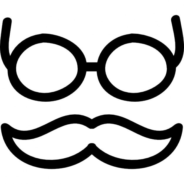 626x626 Mustache And Glasses Hand Drawn Outlines Icons Free Download