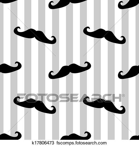 450x470 Clipart Of Seamless Vector Mustache Background K17806473