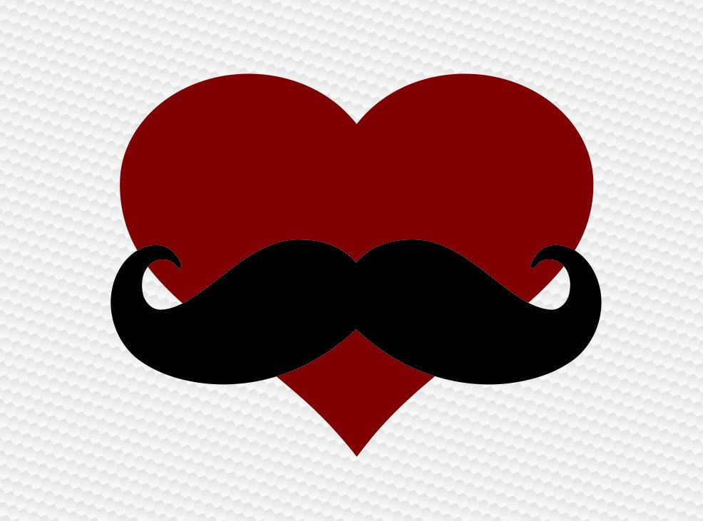 986x731 Heart Mustache Dad Svg Clipart Cut Files Silhouette Cameo Svg