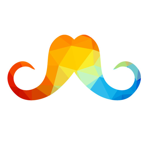 500x500 Mustache Colored Silhouette Public Domain Vectors