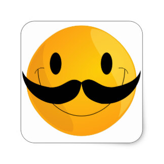 324x324 Mustache Smiley Face Stickers Zazzle