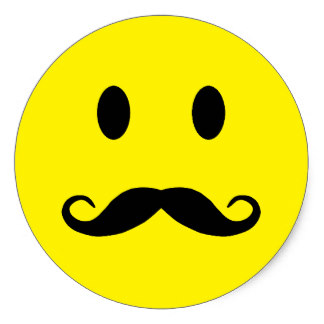 324x324 Smiley Face With Mustache Stickers Zazzle