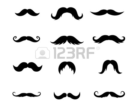 450x355 Set Of Mustaches Isolated On White Background. Vector Illustration