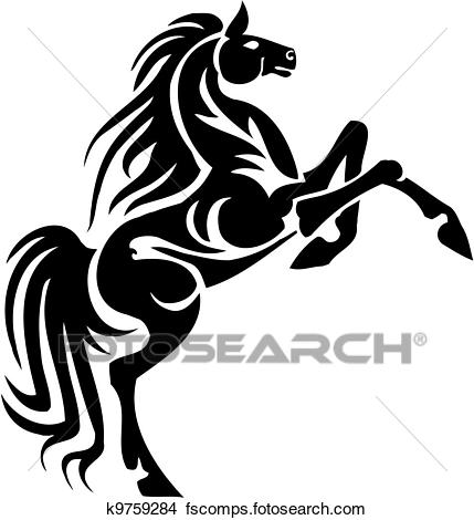 429x470 Clipart Of Horse In Tribal Style