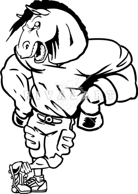 286x400 Mustang Football Clip Art