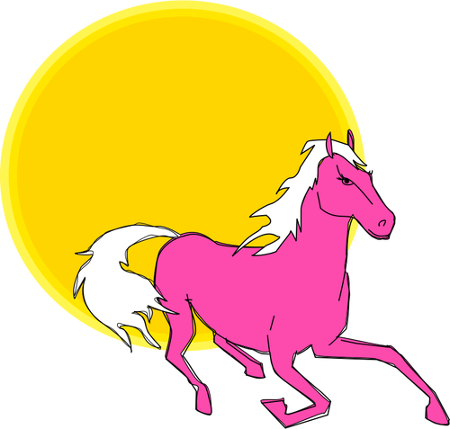 500x477 Vector Clip Art Of Running Pink Horse In Sun Public Domain Vectors