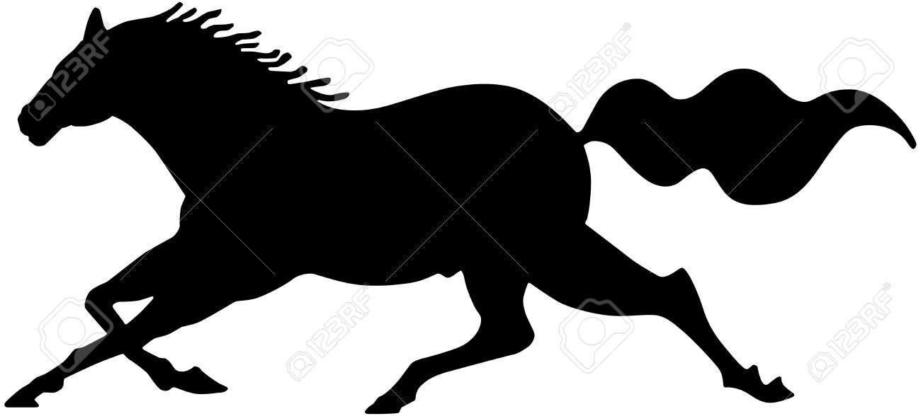 1300x588 Running Horse Silhouette Clip Art Free