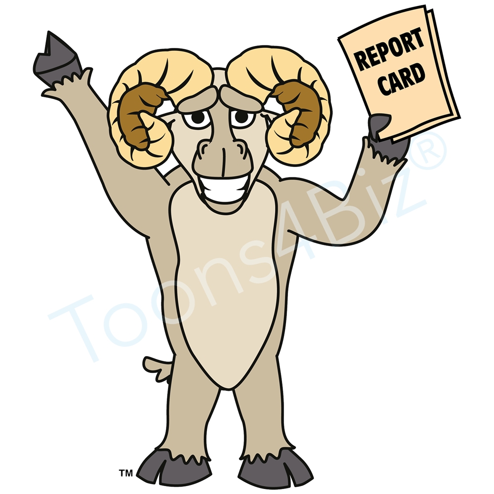 1000x1000 Ram Mascot Clip Art Holding Report Card Clip Art