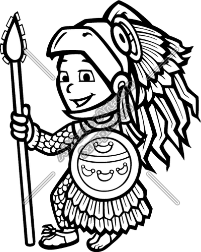 400x500 Aztec Warrior Mascot Child Clipart And Vectorart Sports Mascots