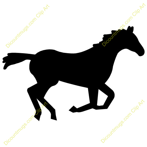 500x500 Black Mustang Horse Clip Art