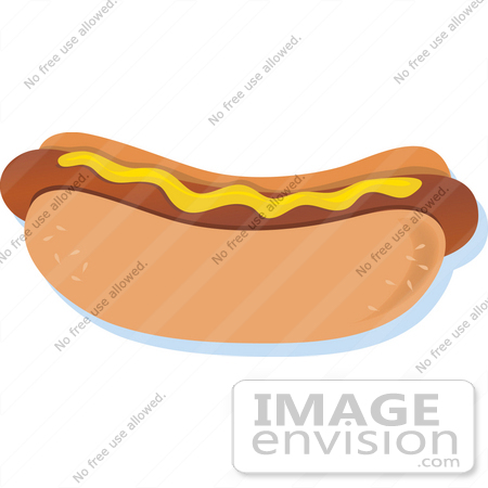 450x450 Clipart Of A Tasty Hot Dog Topped Only With Mustard