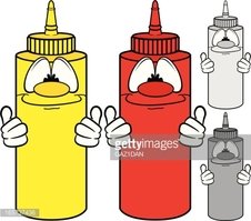 226x199 Ketchup And Mustard Bottle Characters Stock Vectors