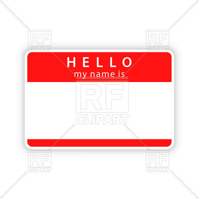 400x400 Red Empty Name Tag Template Royalty Free Vector Clip Art Image