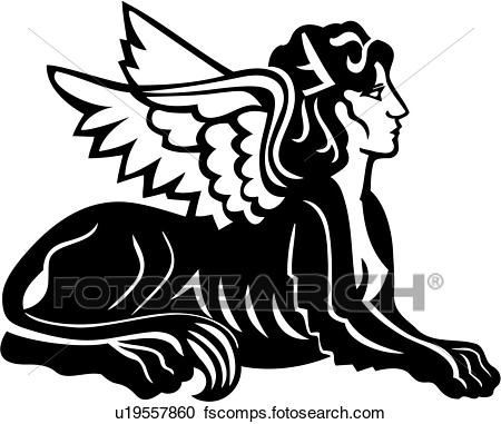 450x381 Clipart Of , Griffin, Medieval, Mythical, Myth, Mythological