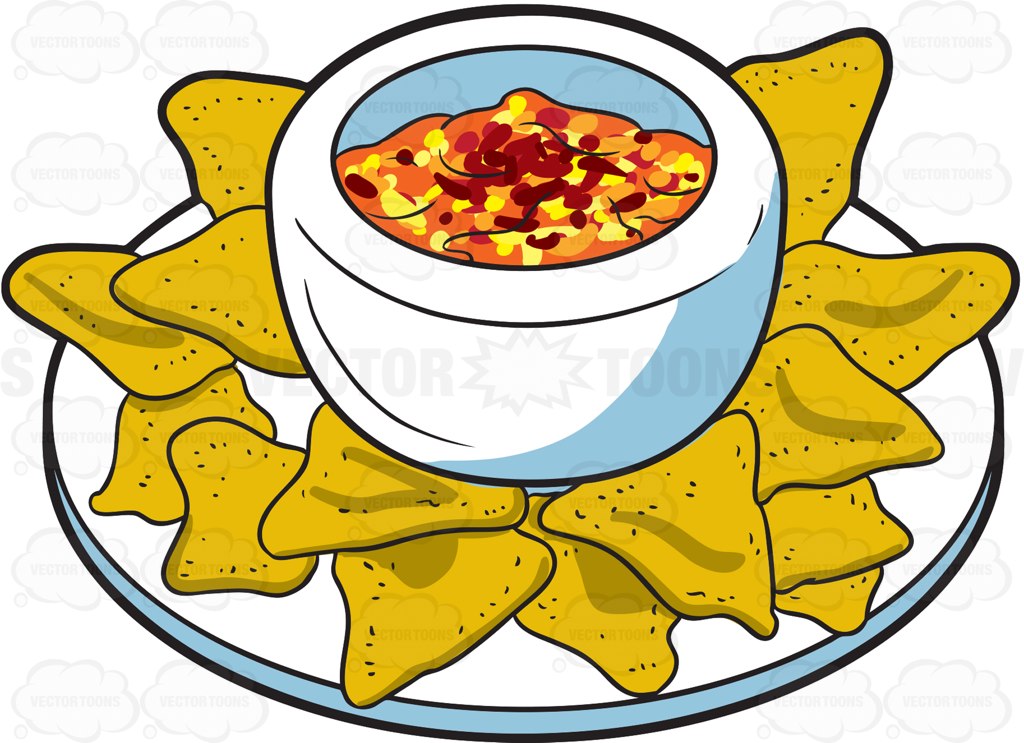 1024x743 A Plate Of Nachos Cartoon Clipart