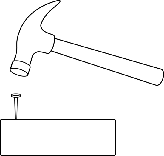 550x523 Hammer And Nail Outline