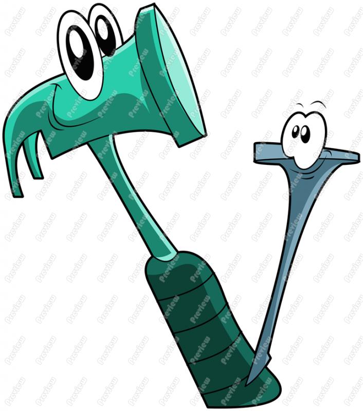 706x800 Nail And Hammer Character Clip Art
