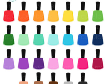 340x270 50 Rainbow Nailpolish Clipart, Nail Polish Digital Illustrations