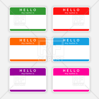 400x400 Color Name Tags With Shadow Royalty Free Vector Clip Art Image