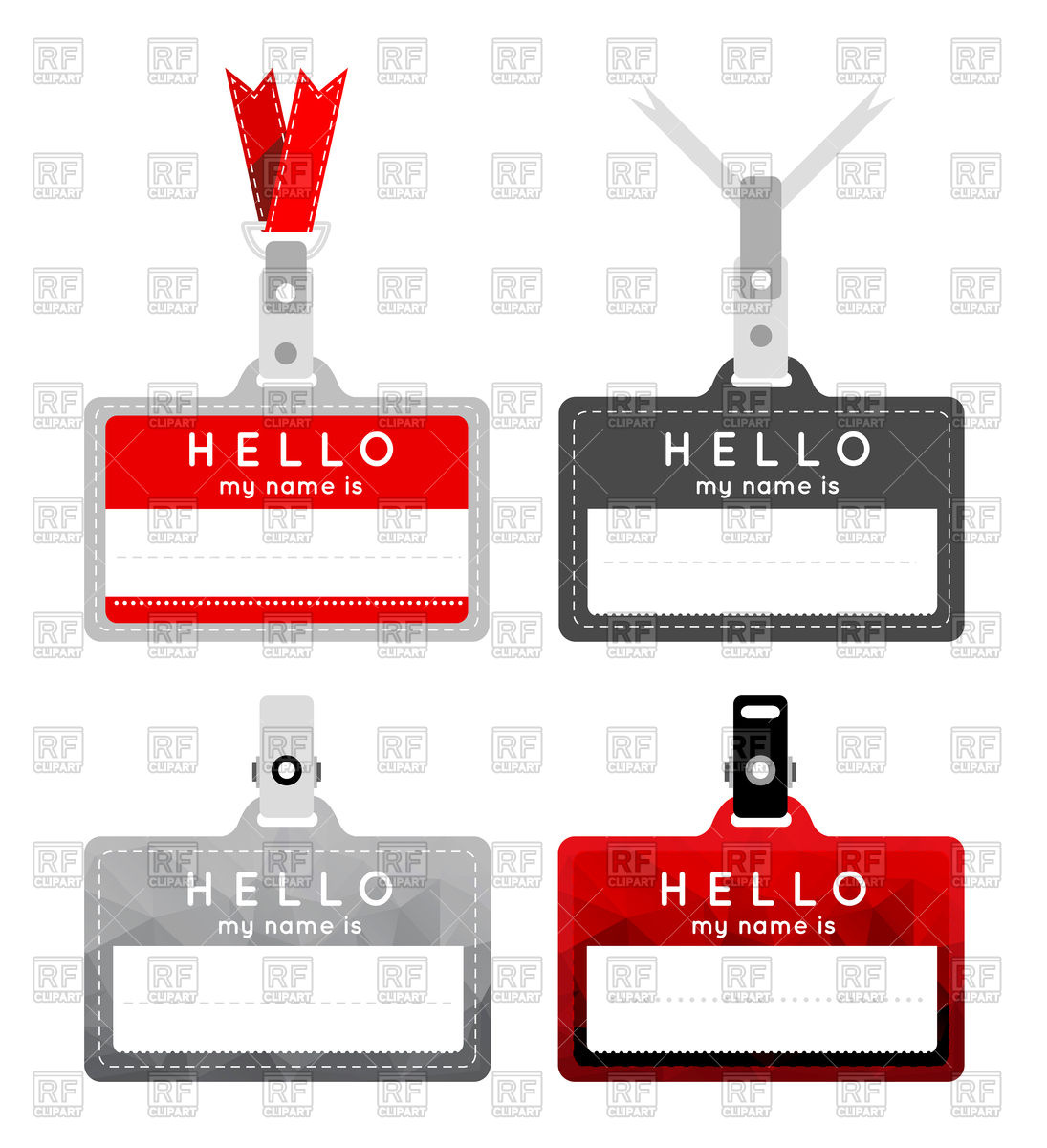1095x1200 Name Tag Set Royalty Free Vector Clip Art Image