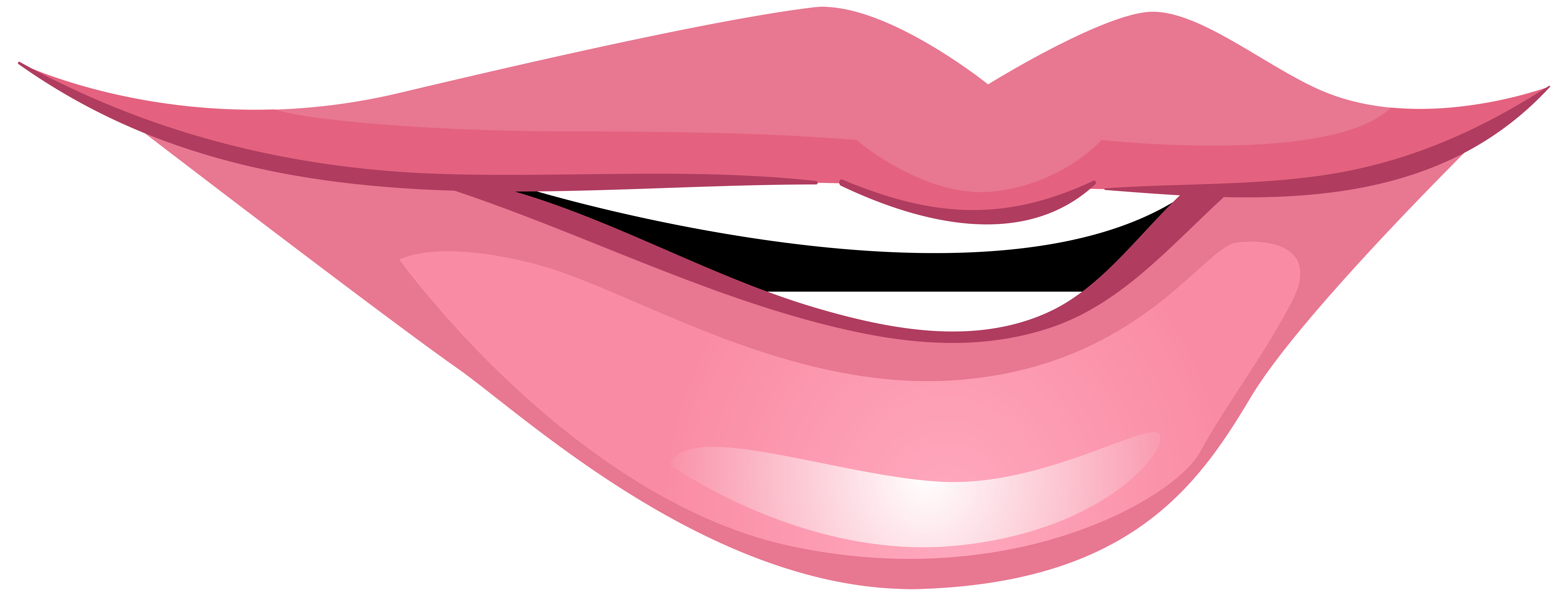 8000x3040 Pink Smiling Mouth Png Clip Art
