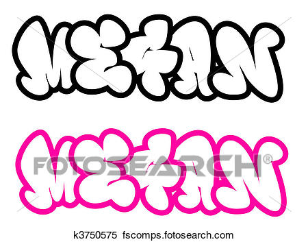 450x353 Stock Illustration Of The Name Megan In Graffiti Style K3750575