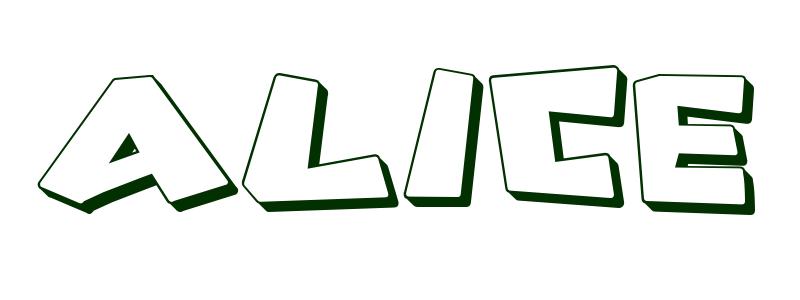 800x300 Coloring Page First Name Alice