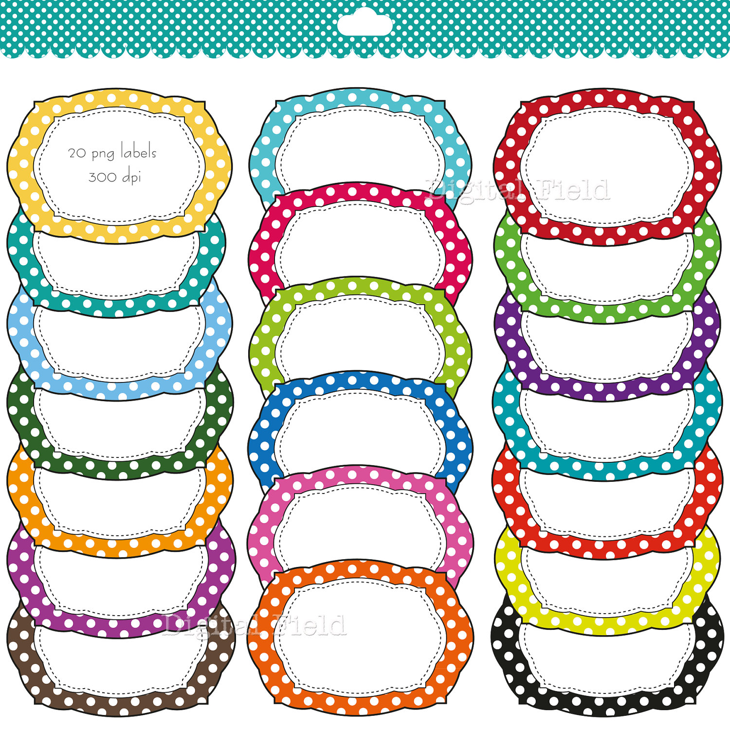 1500x1500 Colorful Polka Dot Labels Clip Clipart Panda