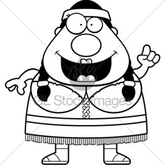 325x325 Cartoon Native American Woman Gl Stock Images