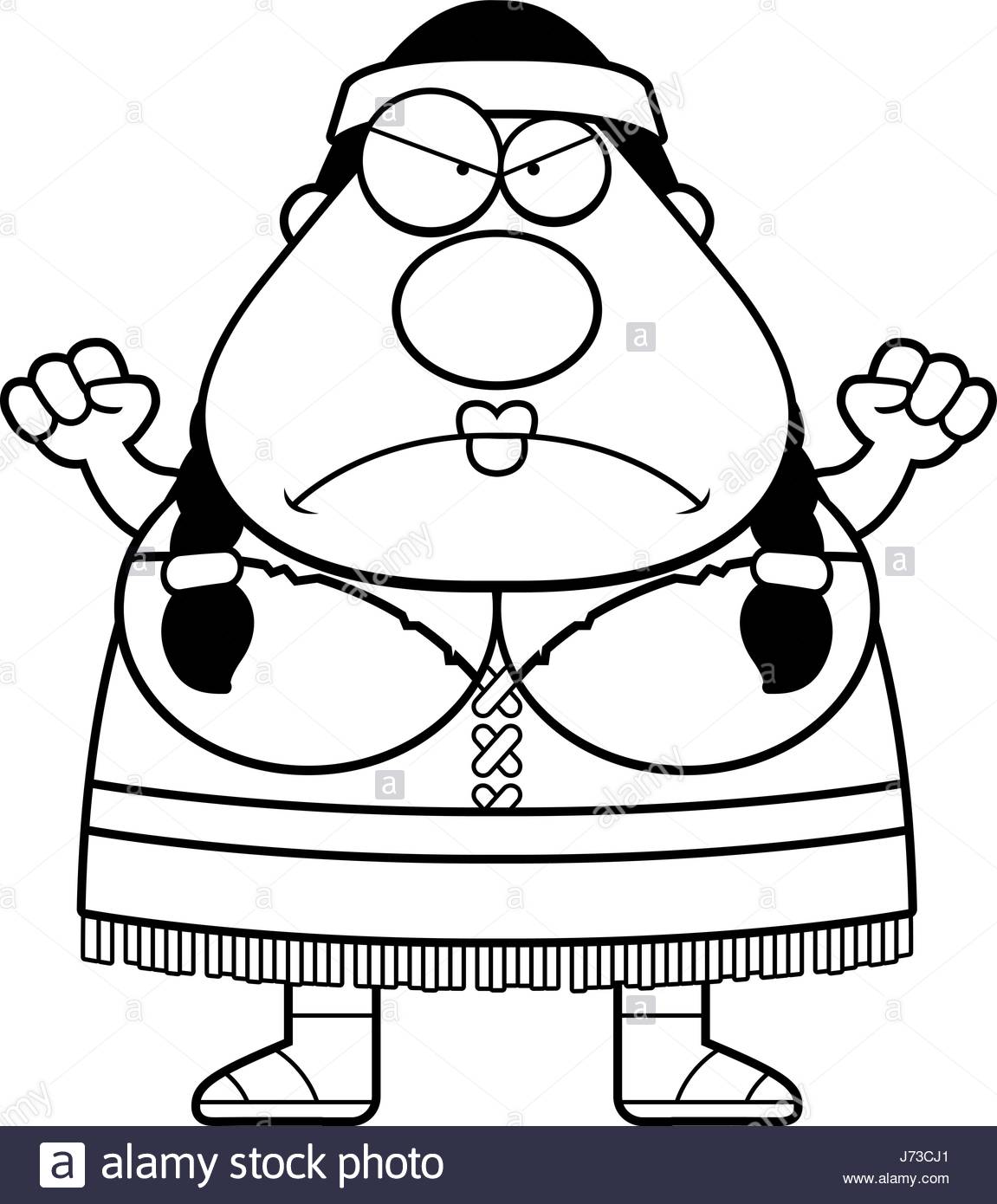 1151x1390 A Cartoon Illustration Of A Native American Woman Looking Angry