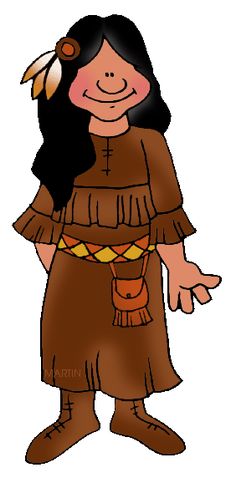 236x488 Native American Indian Girl Thanksgiving Clip Art