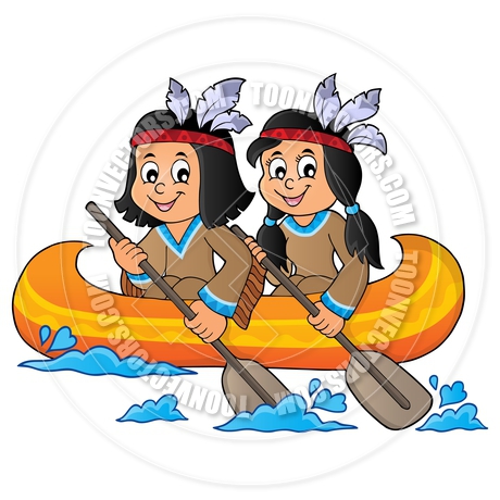 460x460 Cartoon Native American Children In Boat Theme By Clairev Toon