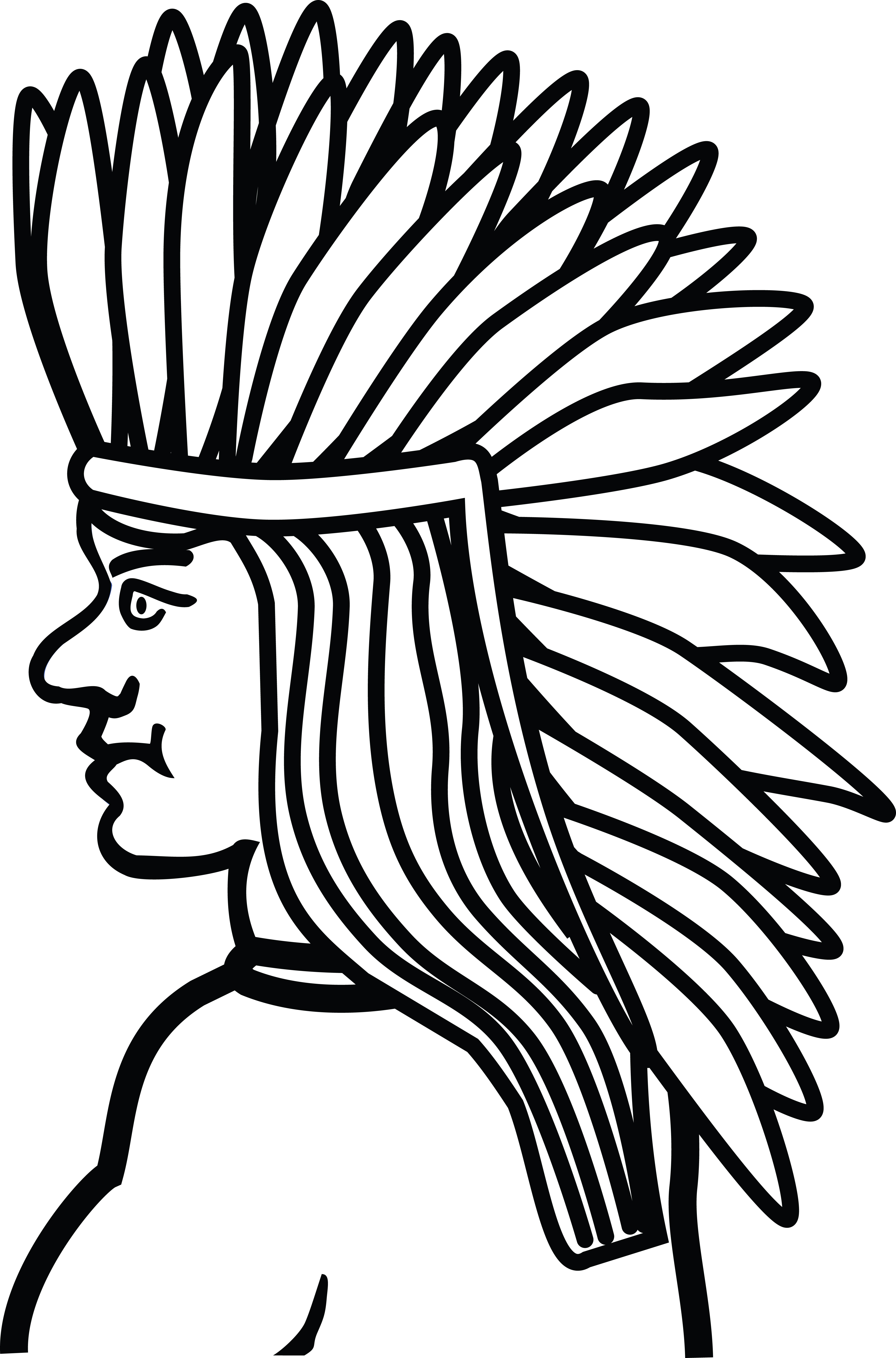 4000x6060 Clipart Of A Native American Indian