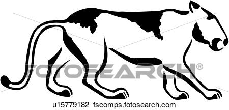 450x216 Clipart Of , American, Lion, Mountain, Native, Aminal, U15779182