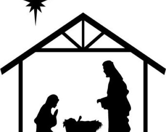 340x270 Nativity Black And White Black And White Clipart Nativity Scene