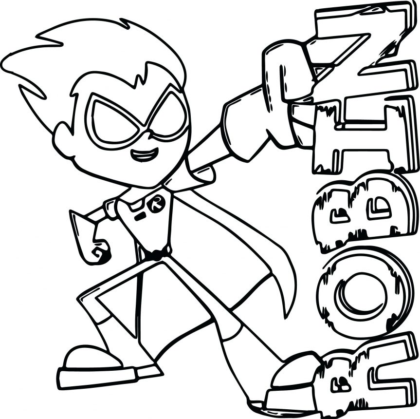 863x860 Dazzling Teen Titans Coloring Pages Image 3 For Kids Fall