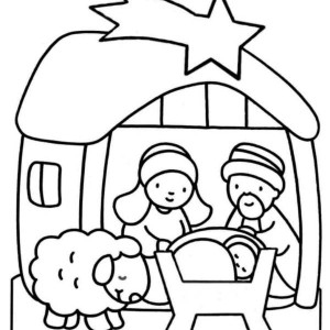 300x300 Jesus Born In Bethlehem In Nativity Coloring Page Color Luna