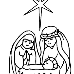 300x300 Jesus Is Born In A Manger In Nativity Coloring Page Color Luna