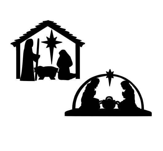 530x492 Christmas Nativity Scene Svg Dxf Eps And Pdf Cutting Files