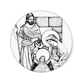 324x324 Christmas Nativity Scene Stickers Zazzle