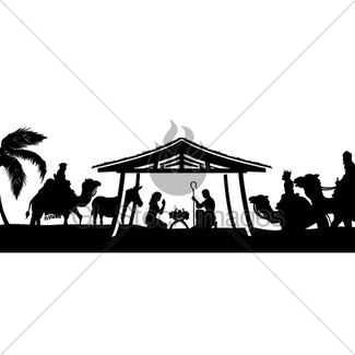325x325 Christmas Nativity Scene Gl Stock Images