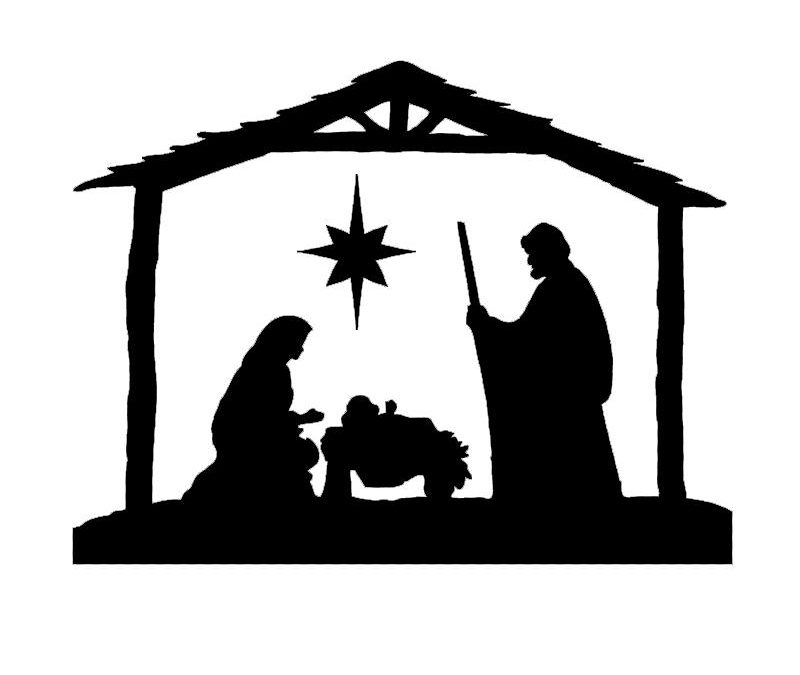 Nativity Scene Clipart Black White | Free download on ClipArtMag