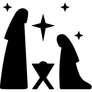 Nativity Scene Clipart Black White | Free download on ClipArtMag