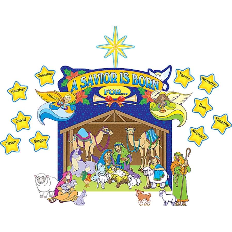 900x900 Nativity Scene Bulletin Board Display Set