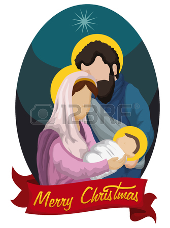 335x450 Nativity Scene Of Baby Jesus In The Manger With Joseph And Mary